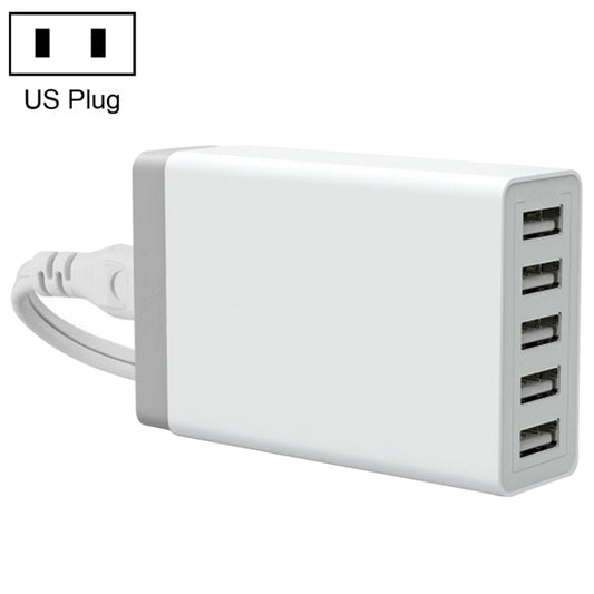 XBX09 40W 5V 8A 5 USB Ports Quick Charger Travel Charger, US Plug(White) - Multifunction Charger by buy2fix | Online Shopping UK | buy2fix