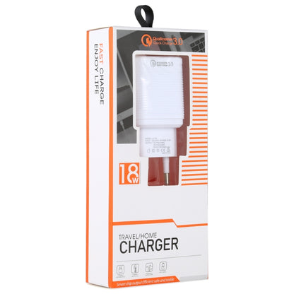 LZ-728 2 in 1 18W QC 3.0 USB Interface Travel Charger + USB to 8 Pin Data Cable Set, EU Plug, Cable Length: 1m(White) - USB Charger by buy2fix | Online Shopping UK | buy2fix