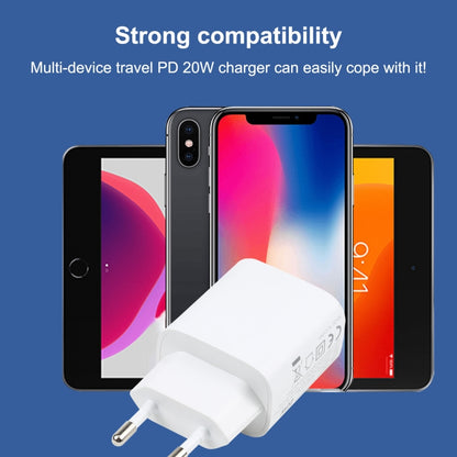 T087 20W USB-C / Type-C + USB Ports Fast Charging Travel Charger, EU Plug - USB Charger by buy2fix | Online Shopping UK | buy2fix