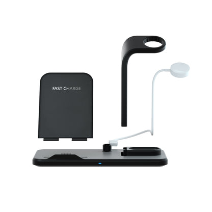 N35 3 in 1 Separated Design Quick Wireless Charger for iPhone, Apple Watch, AirPods (Black) - Apple Accessories by buy2fix | Online Shopping UK | buy2fix