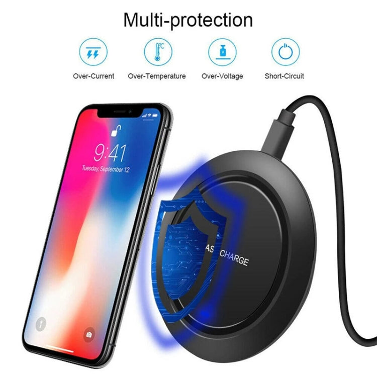 Q18 Fast Charging Qi Wireless Charger Station with Indicator Light(Black) - Wireless Charger by buy2fix | Online Shopping UK | buy2fix