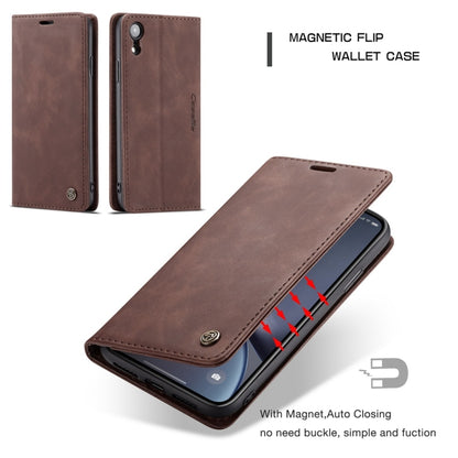 For iPhone XR CaseMe-013 Multifunctional Retro Frosted Horizontal Flip Leather Case with Card Slot & Holder & Wallet(Coffee) - More iPhone Cases by CaseMe | Online Shopping UK | buy2fix