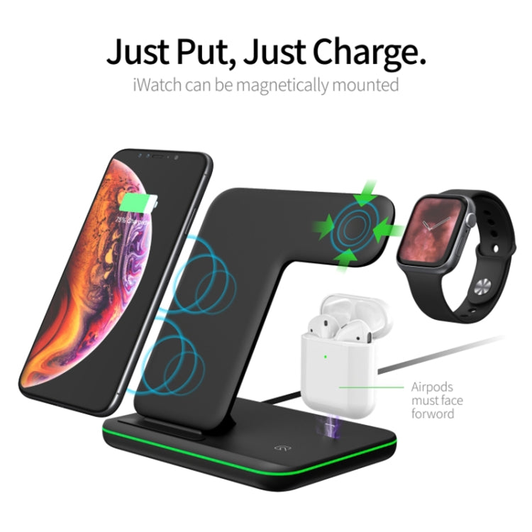 Z5 QI Vertical Magnetic Wireless Charger for Mobile Phones & Apple Watches & AirPods / Xiaomi Redmi AirDots, with Touch Ring Light (White) - Apple Accessories by buy2fix | Online Shopping UK | buy2fix