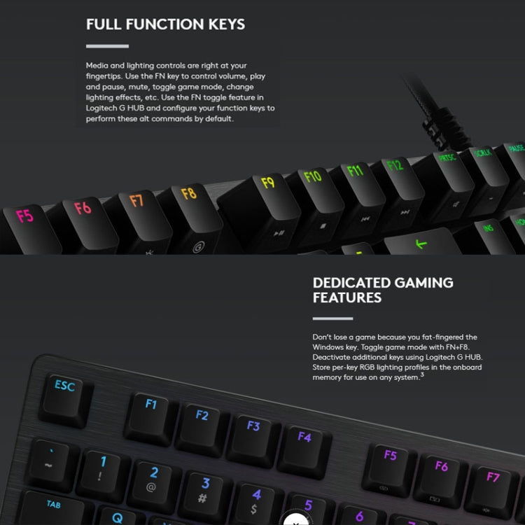 Logitech G512 RGB C-axis Mechanical Wired Gaming Keyboard, Length: 1.8m (Black) - Computer & Networking by Logitech | Online Shopping UK | buy2fix