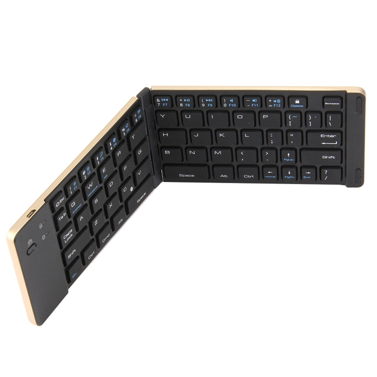 F66 Foldable Bluetooth Wireless 66 Keys Keyboard, Support Android / Windows / iOS(Gold) - Wireless Keyboard by buy2fix | Online Shopping UK | buy2fix