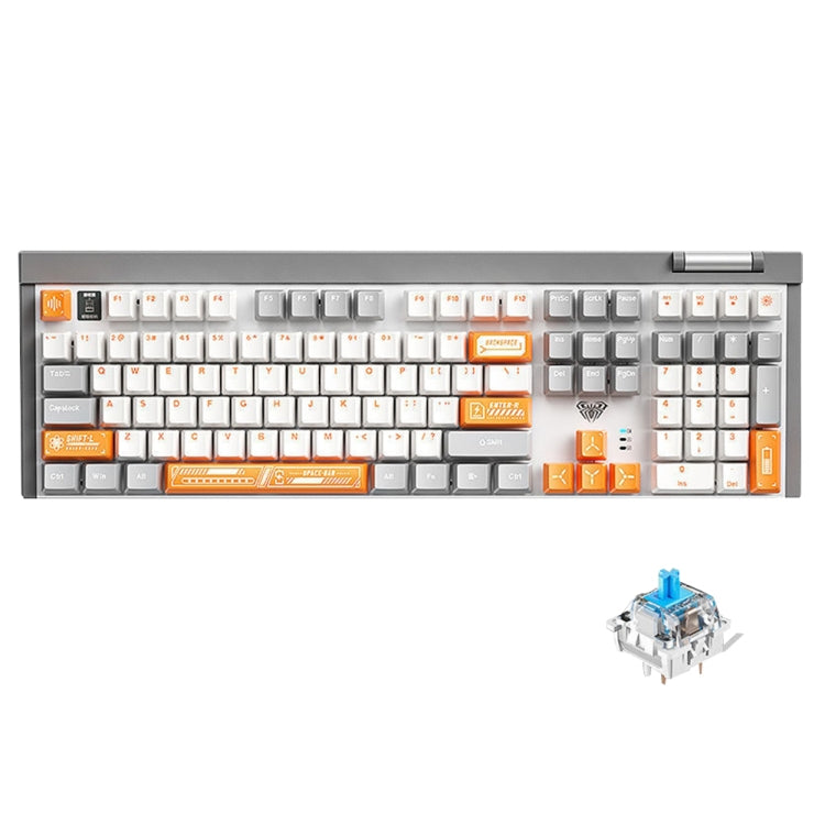 AULA F3050 2.4G Wireless Dual Mode Mechanical Keyboard,Green Shaft (Grey) - Wireless Keyboard by AULA | Online Shopping UK | buy2fix