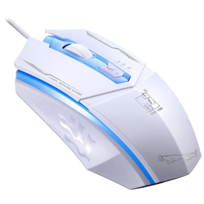 Chasing Leopard 199 USB 1600DPI Three-speed Adjustable LED Backlight Wired Optical Gaming Mouse, Length: 1.3m(White) - Wired Mice by Chasing Leopard | Online Shopping UK | buy2fix