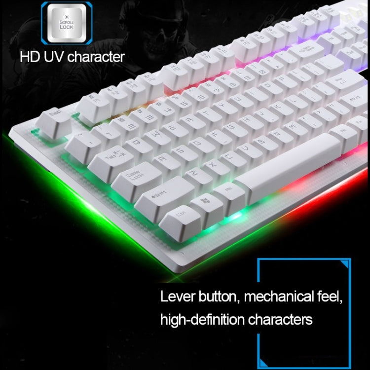 ZGB G20 104 Keys USB Wired Mechanical Feel Glowing Computer Keyboard Gaming Keyboard(White) - Wired Keyboard by buy2fix | Online Shopping UK | buy2fix