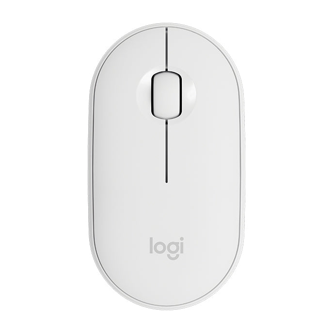 Logitech Pebble Cobblestone Shape Thin 3-keys 1000DPI Mute Wireless Bluetooth Optical Mouse, Wireless Range: 10m (White) -  by Logitech | Online Shopping UK | buy2fix