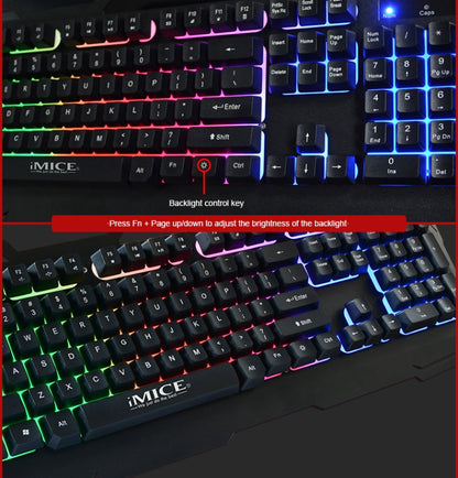 iMICE AK-400 USB Interface 104 Keys Wired Colorful Backlight Gaming Keyboard for Computer PC Laptop(Black) -  by iMICE | Online Shopping UK | buy2fix