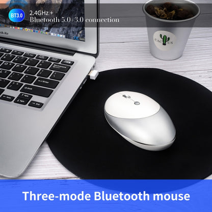 HXSJ T36 2.4G Bluetooth 5.0+3.0 Three-mode Silent Design Wireless Bluetooth Mouse (Silver) - Wireless Mice by HXSJ | Online Shopping UK | buy2fix