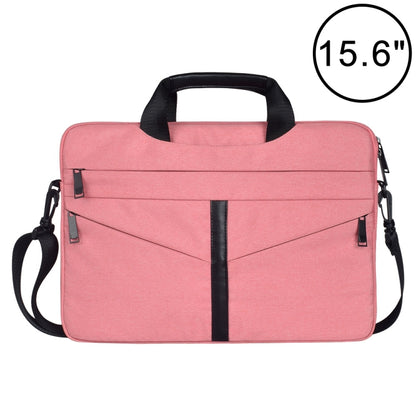 15.6 inch Breathable Wear-resistant Fashion Business Shoulder Handheld Zipper Laptop Bag with Shoulder Strap (Pink) - 14.1 inch by buy2fix | Online Shopping UK | buy2fix