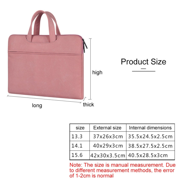 ST06 Waterproof PU Leather Zipper Hidden Portable Strap One-shoulder Handbag for 13.3 inch Laptops, with Suitcase Belt(Pink) - Computer & Networking by buy2fix | Online Shopping UK | buy2fix