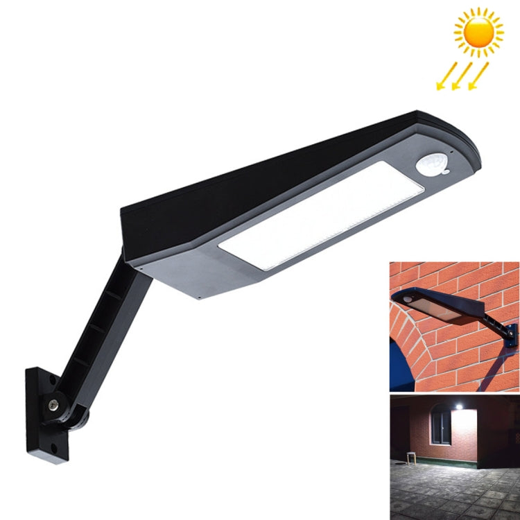 6.8W Solar Motion Sensor LED Solar Light, 48 LEDs SMD 2835 900 LM Angle Adjustment Energy Saving Light with 5V 3.2W Solar Panel(Black) - With Solar Panel by buy2fix | Online Shopping UK | buy2fix