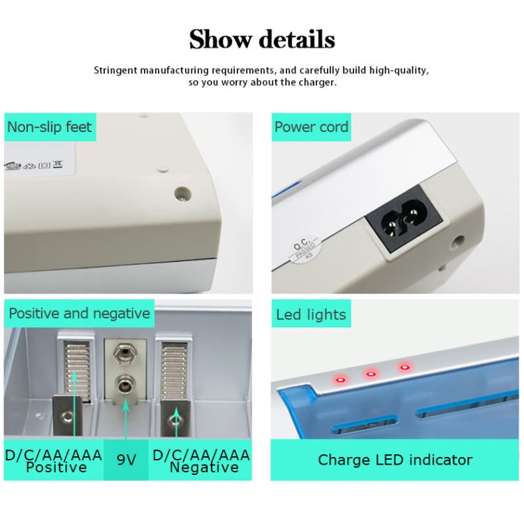 AC 100-240V 4 Slot Battery Charger for AA & AAA & C / D Size Battery, AU Plug - Consumer Electronics by buy2fix | Online Shopping UK | buy2fix