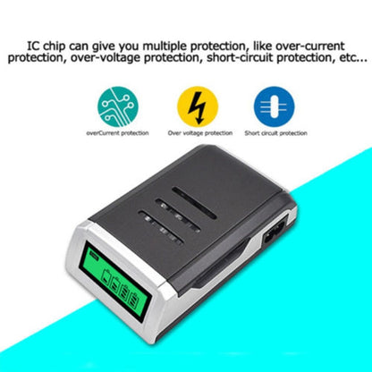 AC 100-240V 4 Slot Battery Charger for AA & AAA Battery, with LCD Display, UK Plug - Charger & Converter by buy2fix | Online Shopping UK | buy2fix