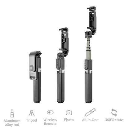 L03 Aluminum Alloy Foldable Bluetooth Tripod Selfie Stick (Black) - Consumer Electronics by buy2fix | Online Shopping UK | buy2fix