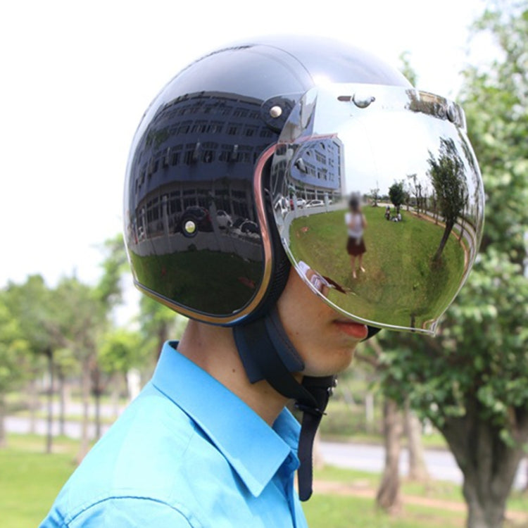 Soman Motorcycle Bubble Visor Open Face Helmet Visor Helmet Windshield Shield with Transparent Frame(Mirror) - Helmets by SOMAN | Online Shopping UK | buy2fix