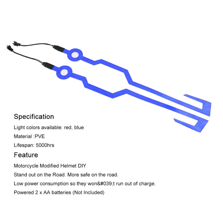 MB-MHL002 Motorcycle Modification Accessories Universal Pasteable Helmet Light Strip(Blue) - Ornamental Parts by buy2fix | Online Shopping UK | buy2fix