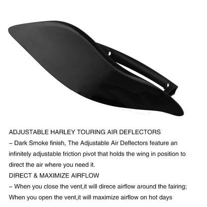 MB-OT360 2 PCS Adjustable Air Deflectors Side Wings Fairing Side Cover Shield for for 2014-2019 Harley Davidson Touring Electra / Street / Tri Glide / CVO - Others by buy2fix | Online Shopping UK | buy2fix