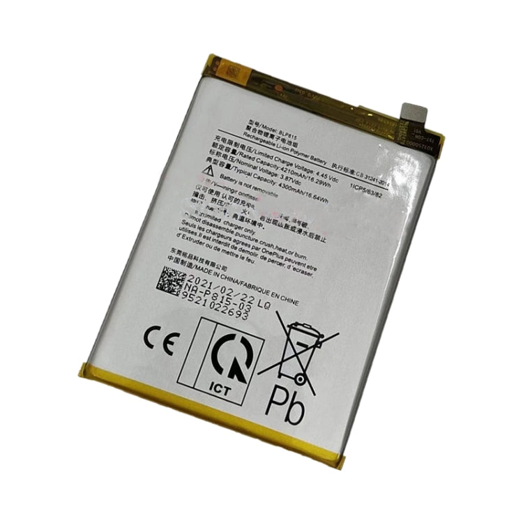 BLP815 4300mAh for OnePlus Nord N10 Li-Polymer Battery - For OnePlus by buy2fix | Online Shopping UK | buy2fix