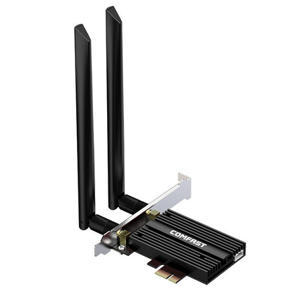 COMFAST CF-AX210 PRO 5374Mbps Tri-band + Bluetooth 5.2 Wireless WiFi6E PCI-E Network Card with Heat Sink - USB Network Adapter by COMFAST | Online Shopping UK | buy2fix