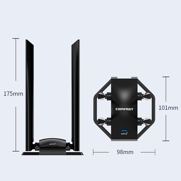 COMFAST CF-966AX Free-drive Dual Band 1800Mbps USB3.0 High Power Wireless WiFi 6 Adapter - USB Network Adapter by COMFAST | Online Shopping UK | buy2fix