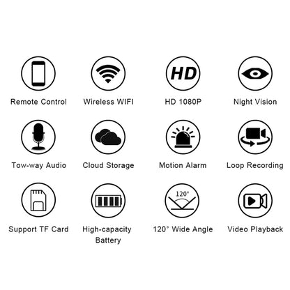 WD9 1080P WiFi Network Remote Monitoring Camera, Support Motion Detection / Infrared Night Vision / Two-way Voice Intercom - Security by buy2fix | Online Shopping UK | buy2fix