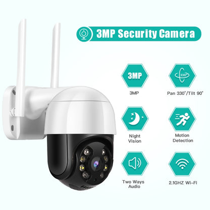 QX29 3.0MP HD WiFi IP Camera, Support Night Vision & Motion Detection & Two Way Audio & TF Card, UK Plug - Security by buy2fix | Online Shopping UK | buy2fix