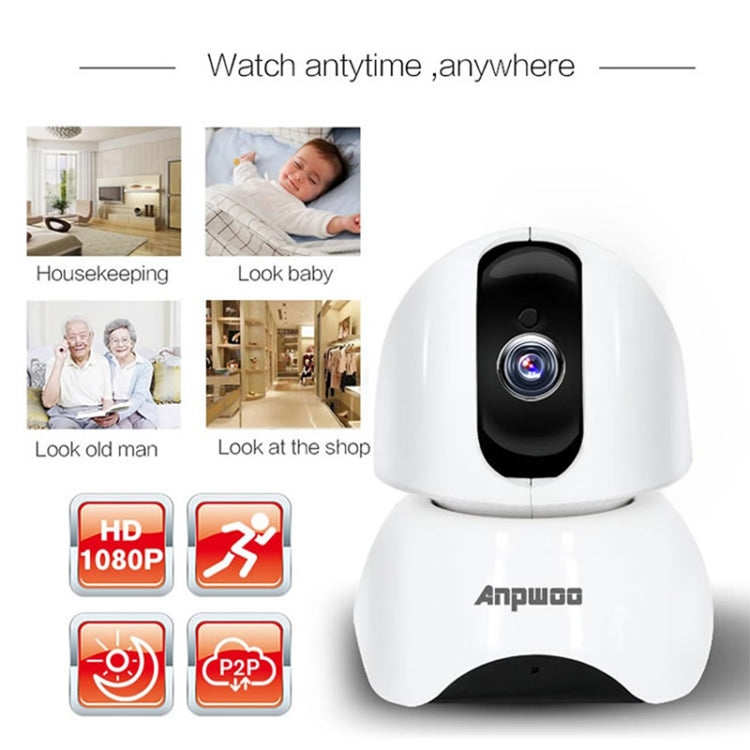 Anpwoo-YT003 2.0 Mega 3.6mm Lens Wide Angle 1080P Smart WIFI Monitor Camera , Support Night Vision & TF Card Expansion Storage, EU Plug - Security by Anpwoo | Online Shopping UK | buy2fix