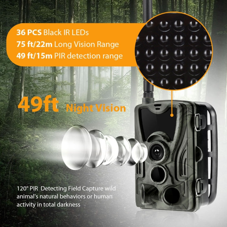 HC801LTE 4G EU Version Waterproof IP65 IR Night Vision Security 16MP Hunting Trail Camera, 120 Degree Angle - Hunting Cameras by buy2fix | Online Shopping UK | buy2fix