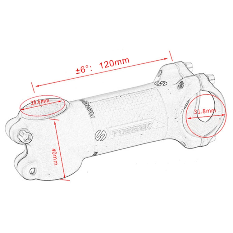 TOSEEK Road Mountain Bike Ultra-light Handlebar Stem Riser Faucet, Size: 6 Degree, 120mm (Matte) - Outdoor & Sports by TOSEEK | Online Shopping UK | buy2fix