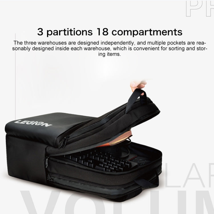 Lenovo LEGION P1 Multi-function Backpack Shoulders Bag for 17.3 inch Laptop / Y7000 / Y7000P / Y9000K (Black) - Backpack by Lenovo | Online Shopping UK | buy2fix