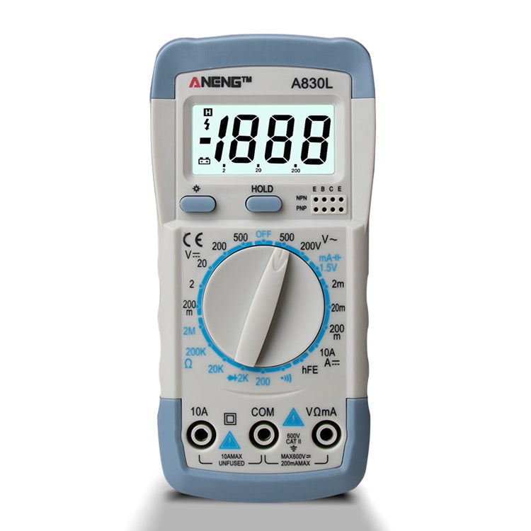 ANENG A830L Handheld Multimeter Household Electrical Instrument(White Grey) - Current & Voltage Tester by ANENG | Online Shopping UK | buy2fix