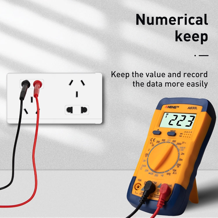 ANENG A830L Handheld Multimeter Household Electrical Instrument(White Grey) - Current & Voltage Tester by ANENG | Online Shopping UK | buy2fix