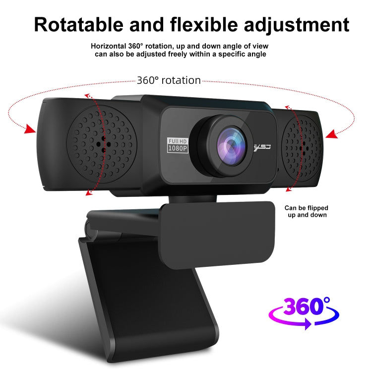 HXSJ S5 1080P Adjustable HD Video Webcam PC Camera with Microphone(Black) - HD Camera by HXSJ | Online Shopping UK | buy2fix