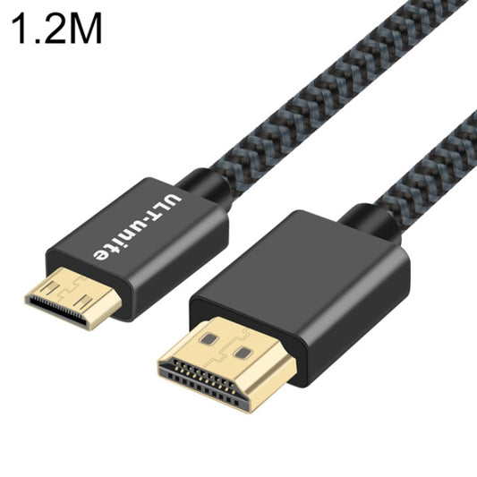 ULT-unite Gold-plated Head HDMI 2.0 Male to Mini HDMI Male Nylon Braided Cable, Cable Length: 1.2m(Black) - Cable by ult-unite | Online Shopping UK | buy2fix