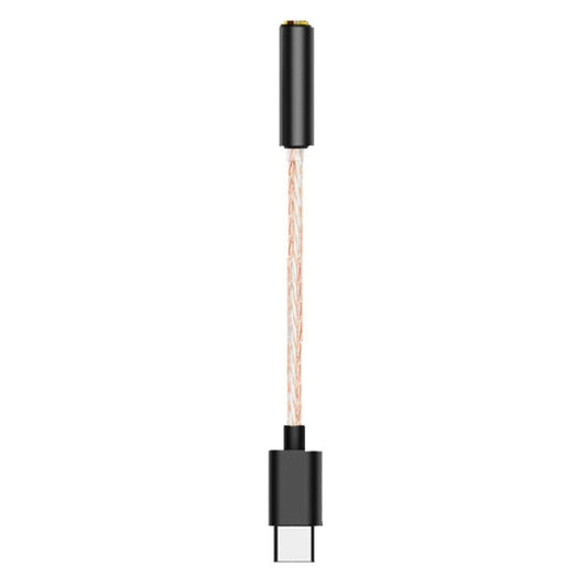 TA12-R USB-C / Type-C Male to 3.5mm Audio Female Single Crystal Copper Braid Earphone Adapter (Bronze) - Type-C Adapter by buy2fix | Online Shopping UK | buy2fix