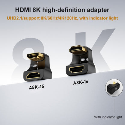 A8K-15 8K HDMI Male to HDMI Female U-bend Adapter - Adapter by buy2fix | Online Shopping UK | buy2fix