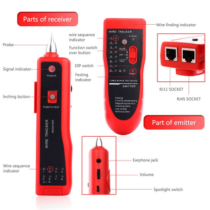 RJ11 / RJ45 Telephone Wire Tracker Ethernet LAN Network Cable Tester Detector Line Finder - Computer & Networking by buy2fix | Online Shopping UK | buy2fix