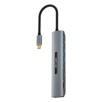 V216 9 in 1 USB-C / Type-C to PD + 3 x USB 3.0 + USB-C / Type-C + SD + TF + HDMI + VGA HUB Adapter - Computer & Networking by buy2fix | Online Shopping UK | buy2fix