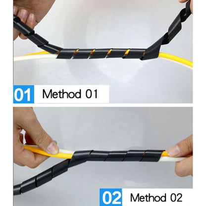 4m PE Spiral Pipes Wire Winding Organizer Tidy Tube, Nominal Diameter: 16mm(White) - Cable Ties & Organizers by buy2fix | Online Shopping UK | buy2fix