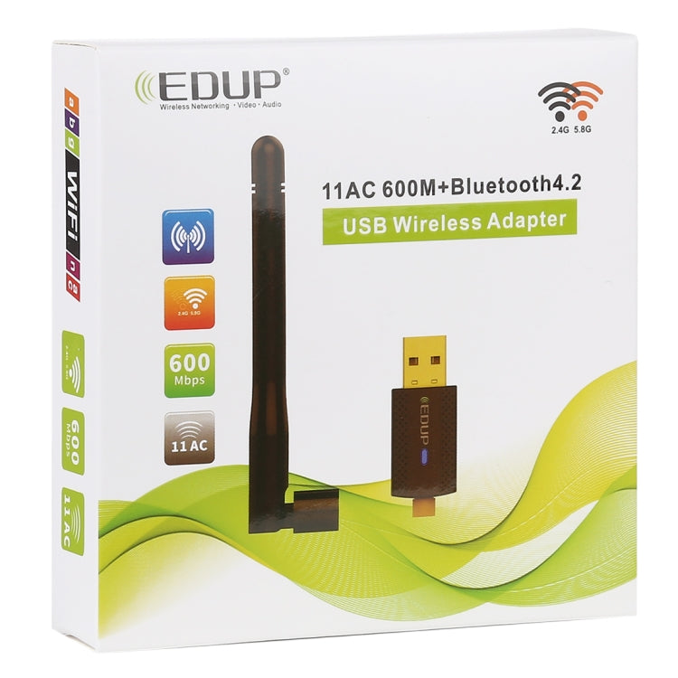 EDUP EP-AC1661 2 in 1 Bluetooth 4.2 + Dual Band 11AC 600Mbps High Speed Wireless USB Adapter WiFi Receiver -  by EDUP | Online Shopping UK | buy2fix