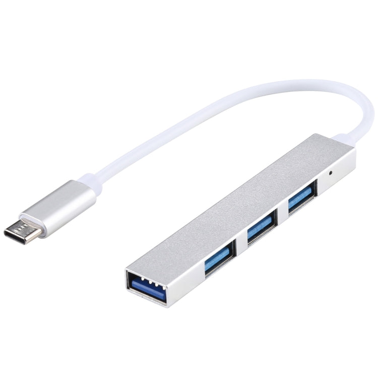 T-818 4 x USB 3.0 to USB-C / Type-C HUB Adapter (Silver) - Computer & Networking by buy2fix | Online Shopping UK | buy2fix