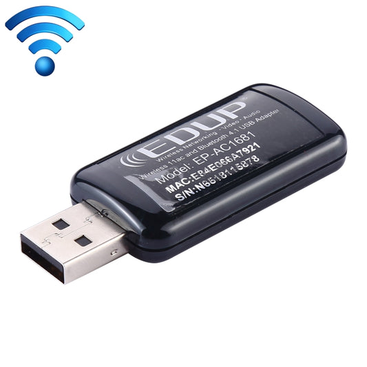 EDUP EP-AC1681 2 in 1 AC1200Mbps 2.4GHz & 5.8GHz Dual Band USB WiFi Adapter External Network Card with Bluetooth 4.1 Function - USB Network Adapter by EDUP | Online Shopping UK | buy2fix
