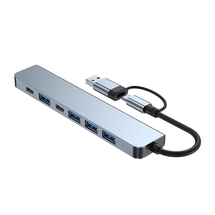 7 in 1 USB 3.0 and Type-C / USB-C to USB 3.0 USB 2.0 HUB Adapter - Computer & Networking by buy2fix | Online Shopping UK | buy2fix