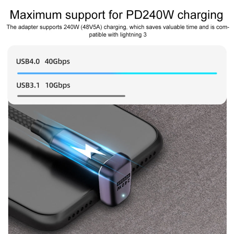 240W USB-C/Type-C Female to USB-C/Type-C Female 40Gbps Straight Adapter with Light - Computer & Networking by buy2fix | Online Shopping UK | buy2fix