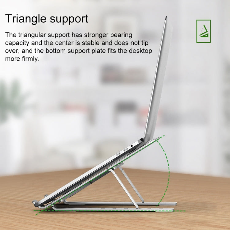 Portable Adjustable Laptop Stand Desktop Lifting Height Increase Rack Folding Heat Dissipation Holder, Style: Ordinary(Silver) - Computer & Networking by buy2fix | Online Shopping UK | buy2fix