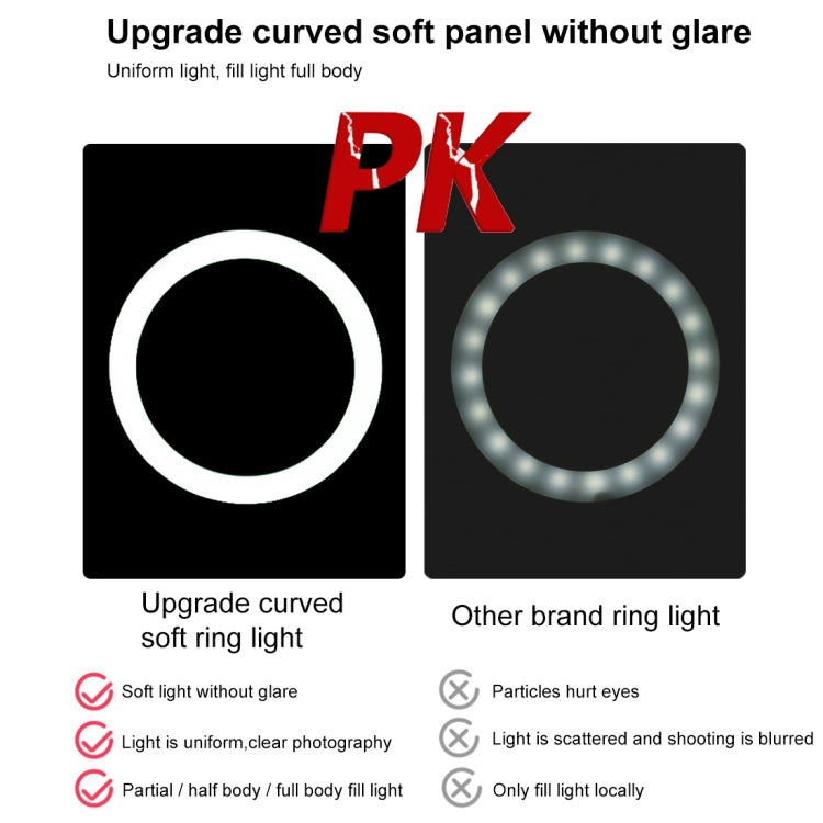 PULUZ 10.2 inch 26cm Light + Desktop Tripod Mount USB 3 Modes Dimmable Dual Color Temperature LED Curved Diffuse Light Ring Vlogging Selfie Photography Video Lights with Phone Clamp & Selfie Remote Control(Black) - Ring Light by PULUZ | Online Shopping UK | buy2fix