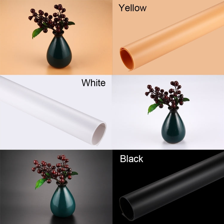 3 PCS PULUZ Photography Background PVC Paper Kits for Studio Tent Box, 3 Colors (Black, White,Yellow), Size: 120cm x 60cm - Solid Color by PULUZ | Online Shopping UK | buy2fix